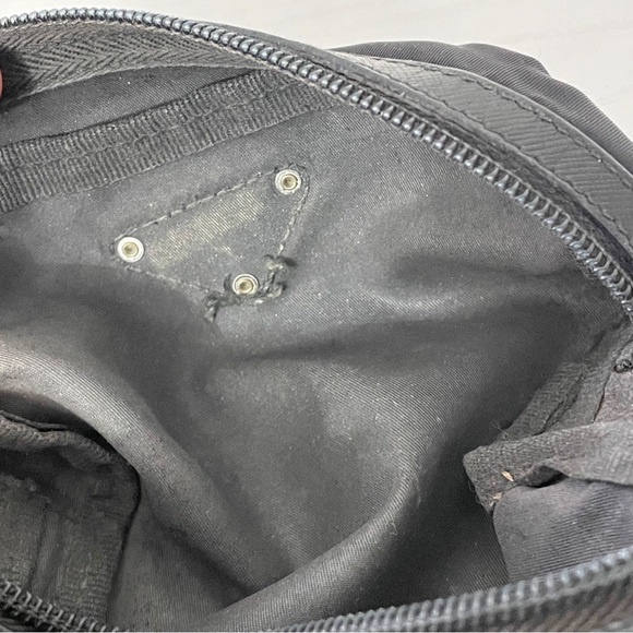 Prada small black nylon triangle logo saffiano zip pouch - Picture 8 of 10